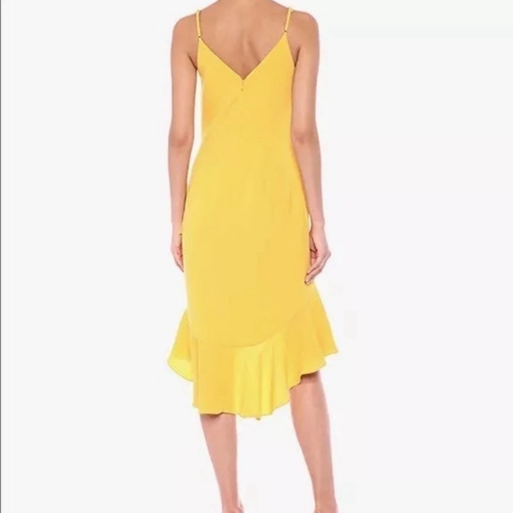 Dress the population XXS Wendy dress canary midi ruffle high low hem event dress - Picture 3 of 17